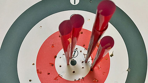 吹矢でパーフェクト逃す