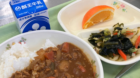 給食のカレーが美味しい